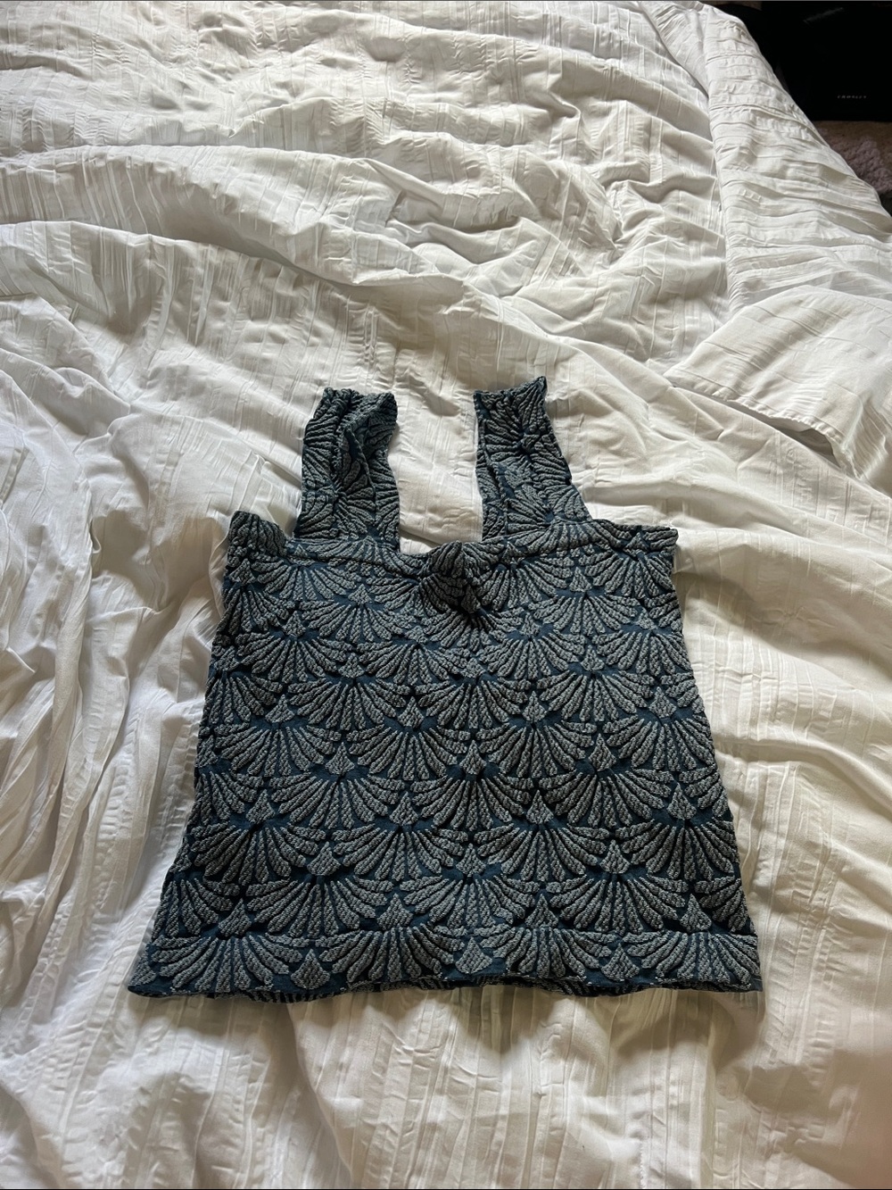 Coco&Shay Textured Knit Tank Top in Dark Blue
